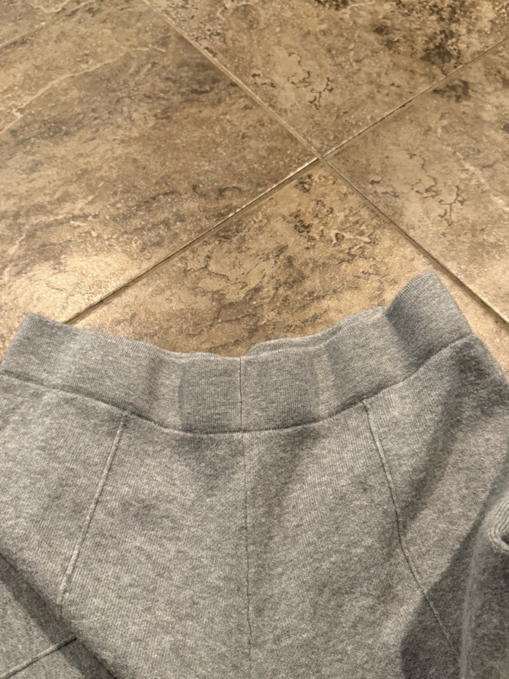 NWOT Light Gray Knit Wide-Leg Pants - Picture 4 of 5